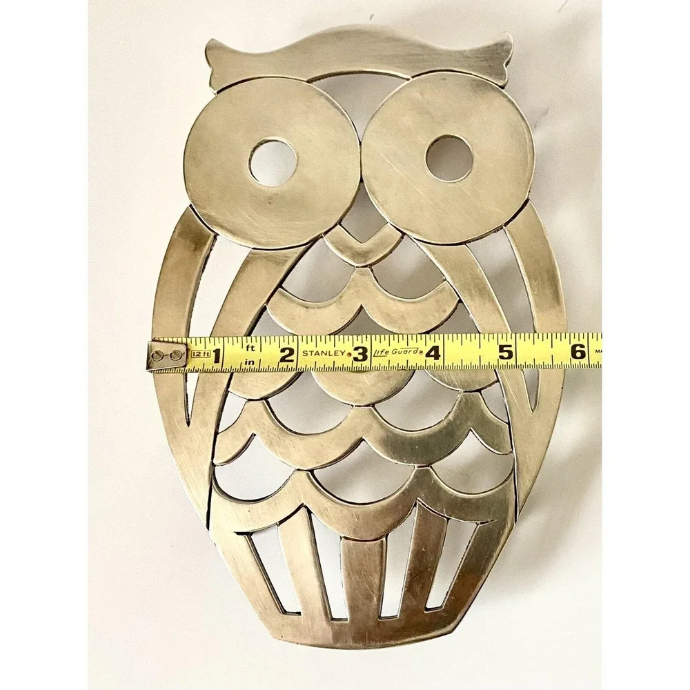 Vintage Owl Trivet F. B. Rogers Zinc Wall Decor MCM Retro USA Nostalgia